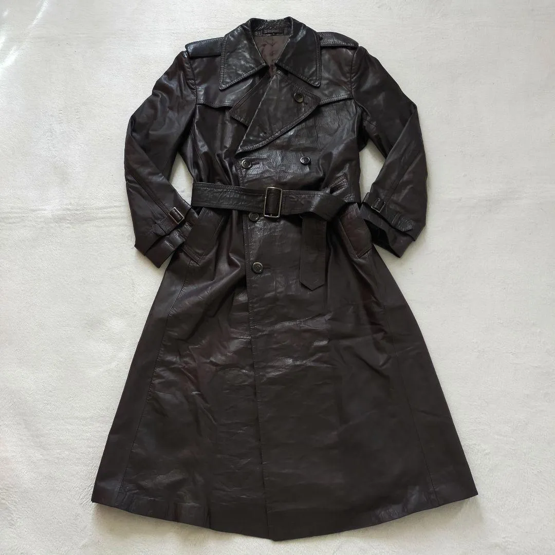 希少\u3000オールレザー\u3000ダブル\u3000ロング丈\u3000トレンチコート\u3000菅田将暉