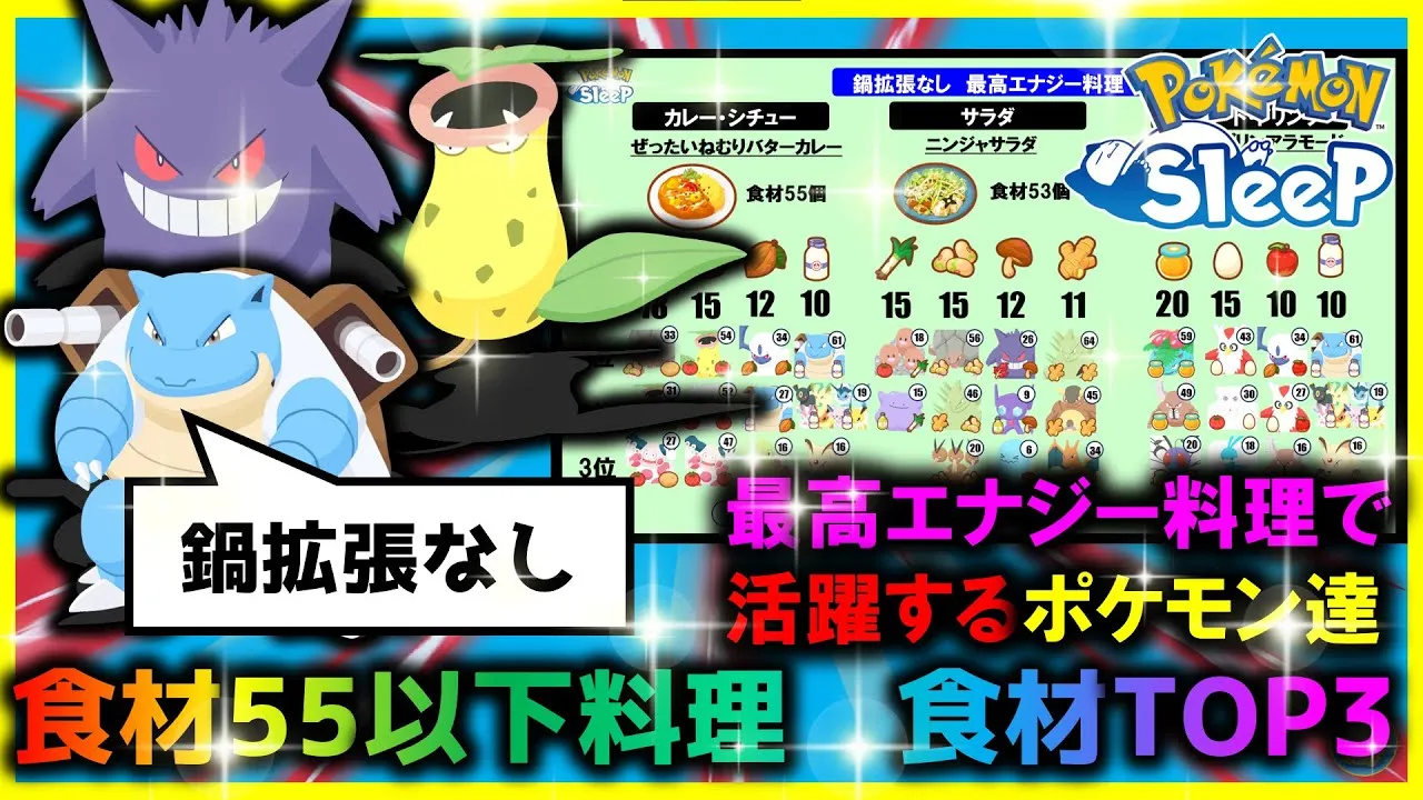【鍋拡張なし】最高エナジー料理で活躍するポケモンTOP3！！育成積極的にしたい食材ポケモン達【ポケモンスリープ /Pokémonsleep】 - YouTube