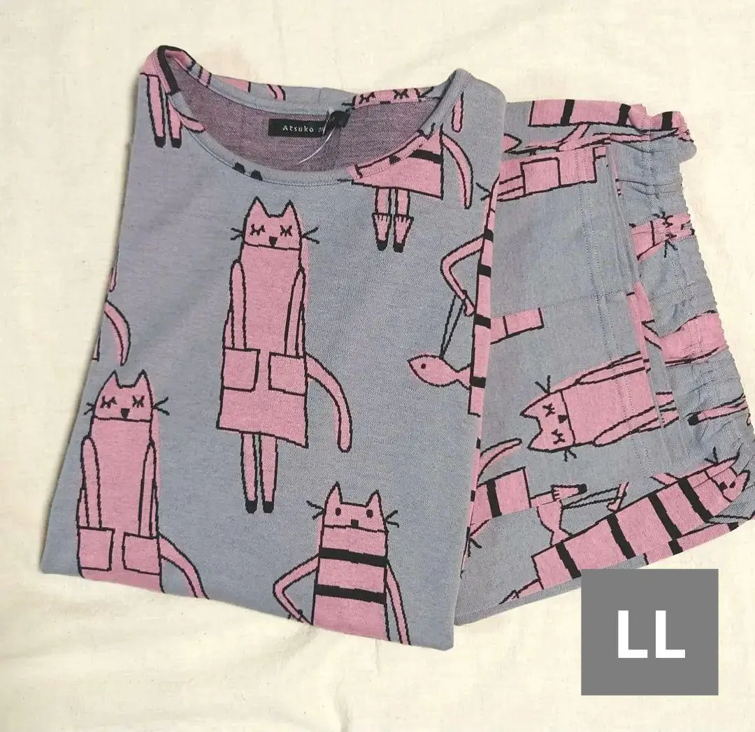 新品タグ付き\u3000高級 マタノアツコ\u3000パジャマ ルームウェア NY グレー LL