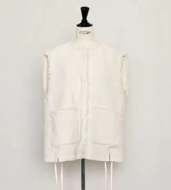 22日〜25日迄発送お休みです！gypsohila 2リボンツイードジレホワイト