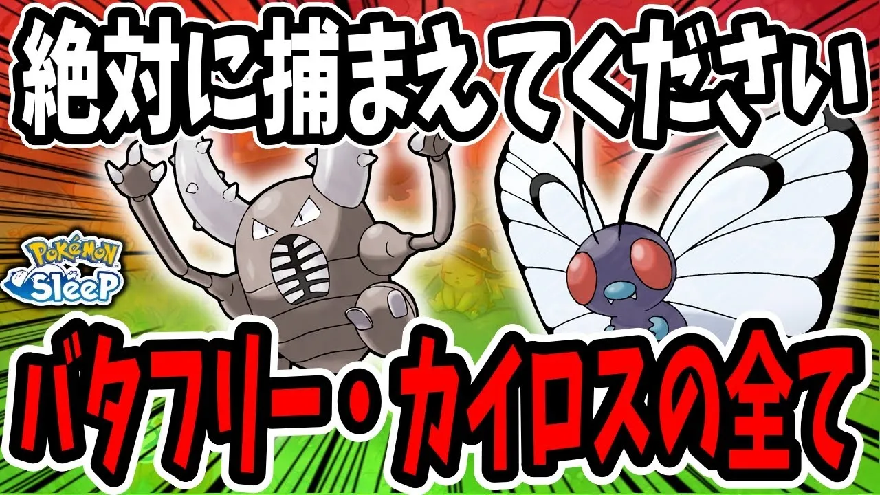 バタフリー・カイロス徹底解説/厳選の重要点・料理基準で相性の良いおすすめポケモンを紹介【ポケモンスリープ】 - YouTube